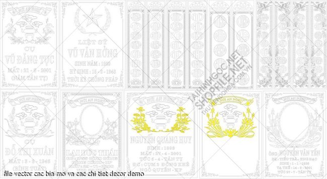 file vector cnc bia mo va cac chi tiet decor